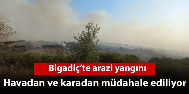 Bigadiç'te çıkan yangına havadan ve karadan müdahale ediliyor