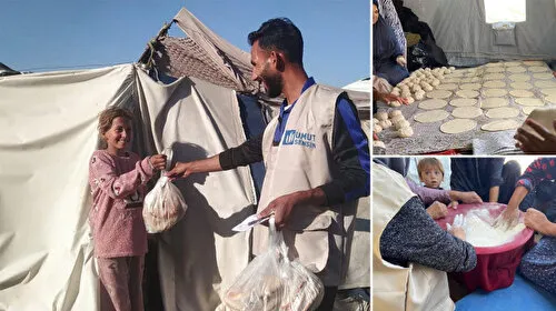 Gazze’ye yüzlerce çuval un yardımı yapıldı